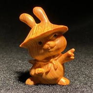 Wooden Wooden Carving Rabbit Tsundere Yabo Wholesale Playing Pendant Pendant Handle Piece Document P