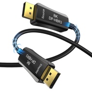 DisplayPort 1.4 Fiber Optic Cable, 8K@60Hz/4K@144Hz/2K@165Hz, Flexible & Durable, Support HBR3, DSC 