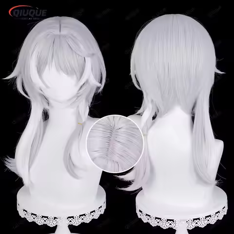 HSR Cipher Cosplay Wig Long Gray White Highlights Wigs Heat Resistant Synthetic Hair Wigs+ Wig Cap
