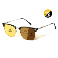 Cyxus Polarized & Blue Light Block Night Vision Photochromic Sunglasses, Square Frame, Business Styl