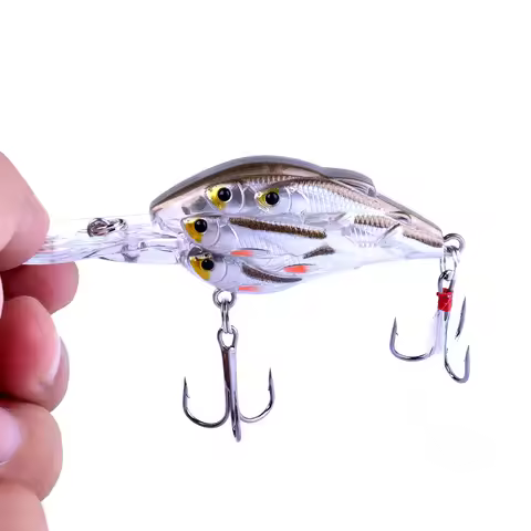 HENGJIA GROUP fishes hard bait fishing lure 7.5cm 9g crankbait floating artificial ABS 6# hook fishi