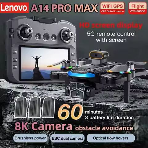 Lenovo A14Pro max GPS Brushless 8K three Camera Optical Flow Obstacle Avoidance Foldable Quadcopter 