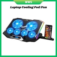 Gaming Laptop Cooling Pad/Cooling Fan K9 (Support 12inch To 17.3inch Laptop) (RGB) (Blue)