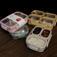 304 Stainless Steel Lunch Box Microwaveable Heating Lunch Box 211 Points Three Compartments Four Com