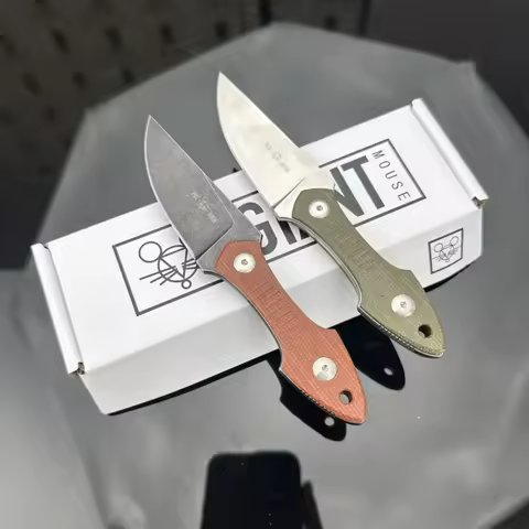 Portable Small Straight Knife 8Cr13Mov Steel Blade G10 Handle Outdoor Tactical Camping Survival Tool