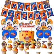 RA Dart War Party Theme Nerf toy gun theme happy birthday party decoration  cake topper balloons banner  AR