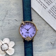 凝望蓮花的青蛙款手錶M淡紫色