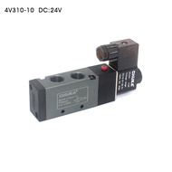 4V310-10 โซลินอยด์วาล์วลมไฟฟ้าคอยไฟ ด้าน 5/2 ขนาด 3 หุน 3/8" Pneumatic Solenoid Valve Singer Coil 5/