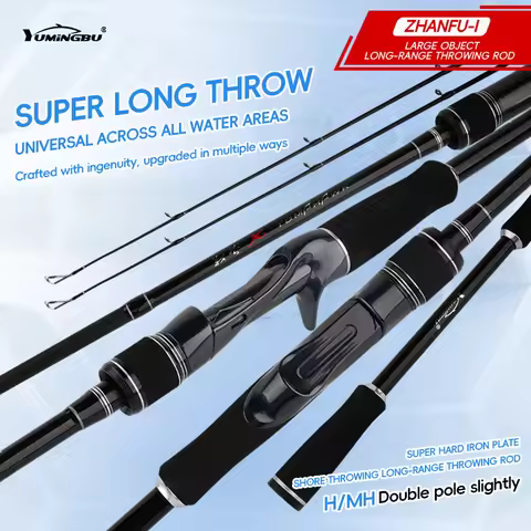 Single Rod, Long-Casting Double Rod Lure Fishing Rod, Medium Hardness Mh/H, Straight Handle and Gun 
