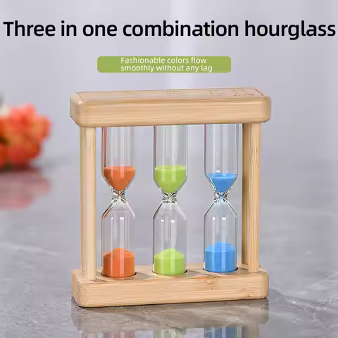 Hourglass Sand Timer 1-3-5 Minute Small Wooden Frame Sand Clock Colorful Hour Glass for Kids Classro