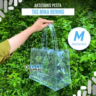 Tas Mika Bening Tote Bag Transparan Ulang Tahun / Plastik PVC Goodie Bag Hampers