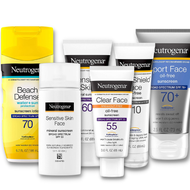 [ iiMONO ] Neutrogena Clear Face Liquid Sunscreen Lotion SPF 30 SPF 55 | Sensitive Skin Face | Sport Face SPF 70 | Age Shield Face SPF110 | Beach Defense SPF 70