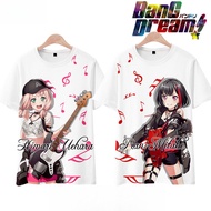 2024 Cartoon Bang Dream Afterglow T-Shirt - Anime Inspired Short Sleeve Top for Kids