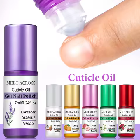 MEET ACROSS 7ml Cuticle Oil Nourishing Nail Care with Rose, Orange, Jojoba & Vitamin C, Alcohol-Free