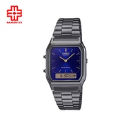 Casio Vintage AQ-230GG-2A Dark Grey Stainless Steel Band Men Watch / Women Watch