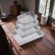 Tray Grill Pan Oven Stainless 430 with Mesh Frame - EG35 - Silver - 40.5x30,8x4.7cm by Fusion part