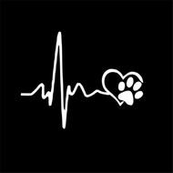 car sticker line heart beat cat footprint sticker windscreen car body heartbeat chart cat foot stike