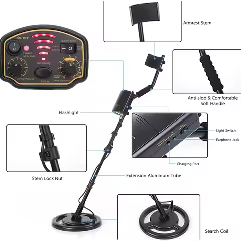 Gold Treasure Metal Hunter Professional Metal Detector Underground AR944M/AS944 Search Depth 1.8M sc