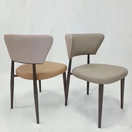 Chair for Home Dining Iron Frame Leather Stool Modern Hotel Factory Direct Sale Furniture Simple Din
