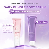 Grace and Glow Perfect Combo 2in1  White-B3 Bright Body Gel Serum + Brightening Sun Body Serum