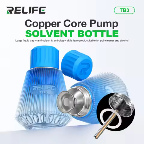 RELIFE TB3 Solvent Bottle Copper Core Pump Anti-clog and Anti-splash Liquid Flux Alcohol Oil Dispens