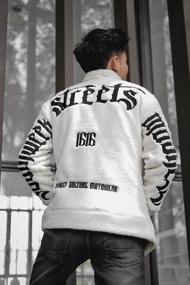 Jaket Sherpa Southweek White/Jaket Sherpa Tebal/Jaket Sherpa Pria Wanita
