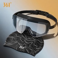 361 Swimming Goggles Men's Large Frame HD Waterproof Anti-Fog Swimming Goggles Swimming Cap Set