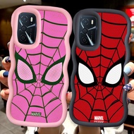 MERAH Z-65 Spiderman Red Black Pink Case Casing for OPPO A54 A54S A55S A16S A16 A55 5G
