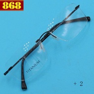 Rimless black titanium glasses from 1.5 degrees to 2.5 degrees