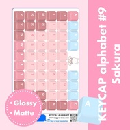 KEYCAP alphabet 9 Sakura | Planner sticker sheet English Letter Stickers