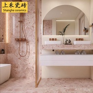 Bathroom toilet large particle pink floor tiles non-slip matte finish600x1200Terrazzo Wall Tiles Cer