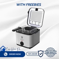 Kaisa Villa 2.5L Electric Deep fryer, 1000W Home Deep Fryer with Basket, Countertop Deep Fryer