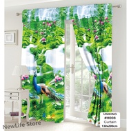 No Ring Curtain Nature Green Kurtina Peacock Printed New Design 140X180cm 1PC Kurtina Langsir tingka