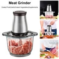 ☻Electric Meat Grinder Food Chopper with Bi-Level Blades Garlic Onion Chopper Large Capacity 2 G IK