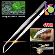 BAIHEE 1Pcs Water Grass Clip, 48cm Long Tong Aquarium Tweezer, Durable Stainless Steel Fish Tank Cle