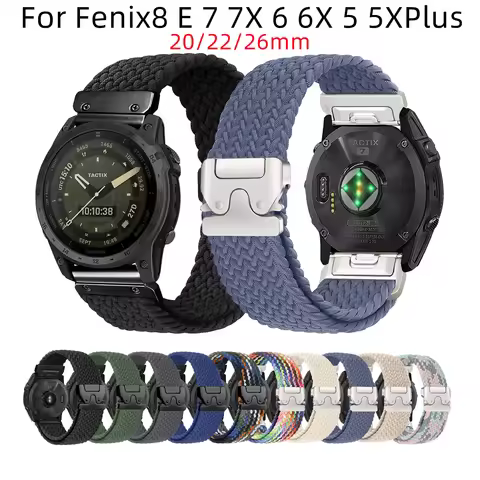 Nylon Watch Band Strap For Garmin Fenix 8 Solar Epix 7 7X 6 6X Pro 5 5X Instinct