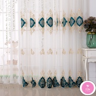 C3S Embroidered Curtain Langsir Sliding Door white voile Window Curtain door 2/3 panels window drape