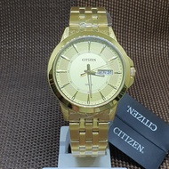 [Original] Citizen BF2013-56P Men Gold Stainless Steel Analog Classic Day Date Watch
