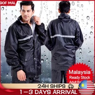 Oxford Cloth Raincoat Motorcycle Rainsuit Pants Set Waterproof Oxford Cloth with Reflective Strip Ou