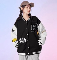 R Jaket Basebal Bisbol Varsity Jaket Bisbol Wanita Terbaru 2022 Modern Jaket Remaja Kekinian Bahan Fleece Tebal Bisa COD