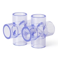 1pc PVC Cross Connector 20-63mm PVC Four Way Connectors Fish Tank Aquarium PVC Adapters Blue Transpa
