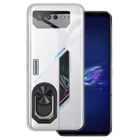 Luxury Shockproof Ring Holder For Asus ROG Phone 6 Case Soft Silicone TPU Protective Holder Cover Fo