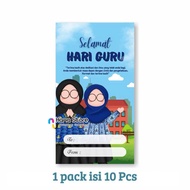 Isi 10 pcs Hang Tag TEACHER DAY - Gift Card - HangTag Hari Guru - Kartu Ucapan Hari Guru - Ucapan un