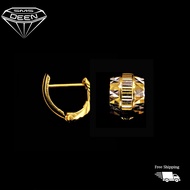 SMS DEEN Clip Earrings, ±3.1GM - Gold 916 Emas - Subang Katup (Info: ±1.1x0.9CM - 3.11GM)