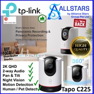 (ALLSTARS : We Are Back / IPCAM Promo) TP-Link / TPLink Tapo C225 Pan/Tilt AI Home Security WI-Fi Camera / 2K QHD, F1.6 Clear View, support up to 512GB microSDXC (not included), Easy Setup, Night Vision, 2-way Audio (Warranty 3years with TPLink SG)