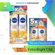 Nivea Extra Bright C&E Deodorant Spray / Roll On