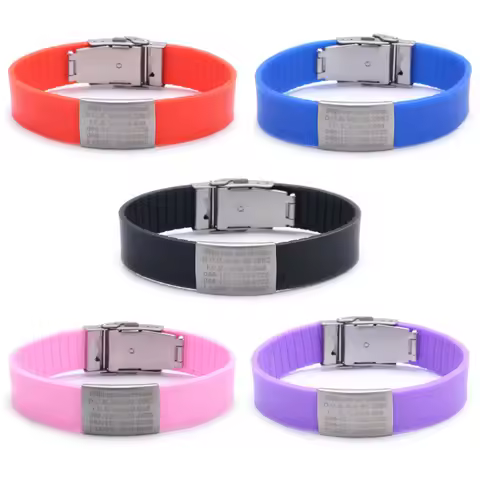 Custom Children ID Bracelet Child Engraved Identification Bracelets Baby SOS Wrist Band Kids Boys ID