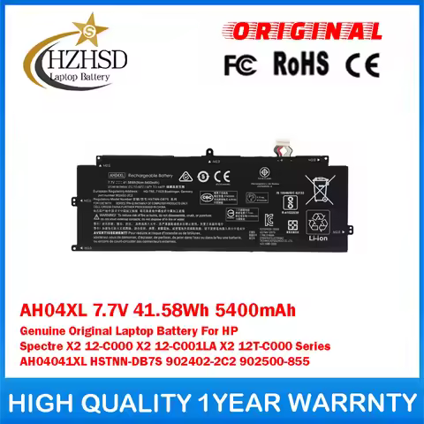 AH04XL 7.7V 41.58Wh 5400mAh Genuine Original Laptop Battery For HP Spectre X2 12-C000 X2 12-C001LA X