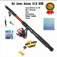 SET JORAN PANCING + REEL KOMPLIT TERMURAH TERBAIK KEKUATAN 5KG - Joran pancing murah 1 set promo - J