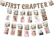 Cheereveal Retro Storybook 1st Birthday Decorations, First Chapter Banner, Picture Photo Banner from